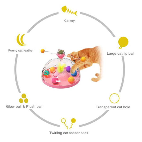 cat interactive spinning toy